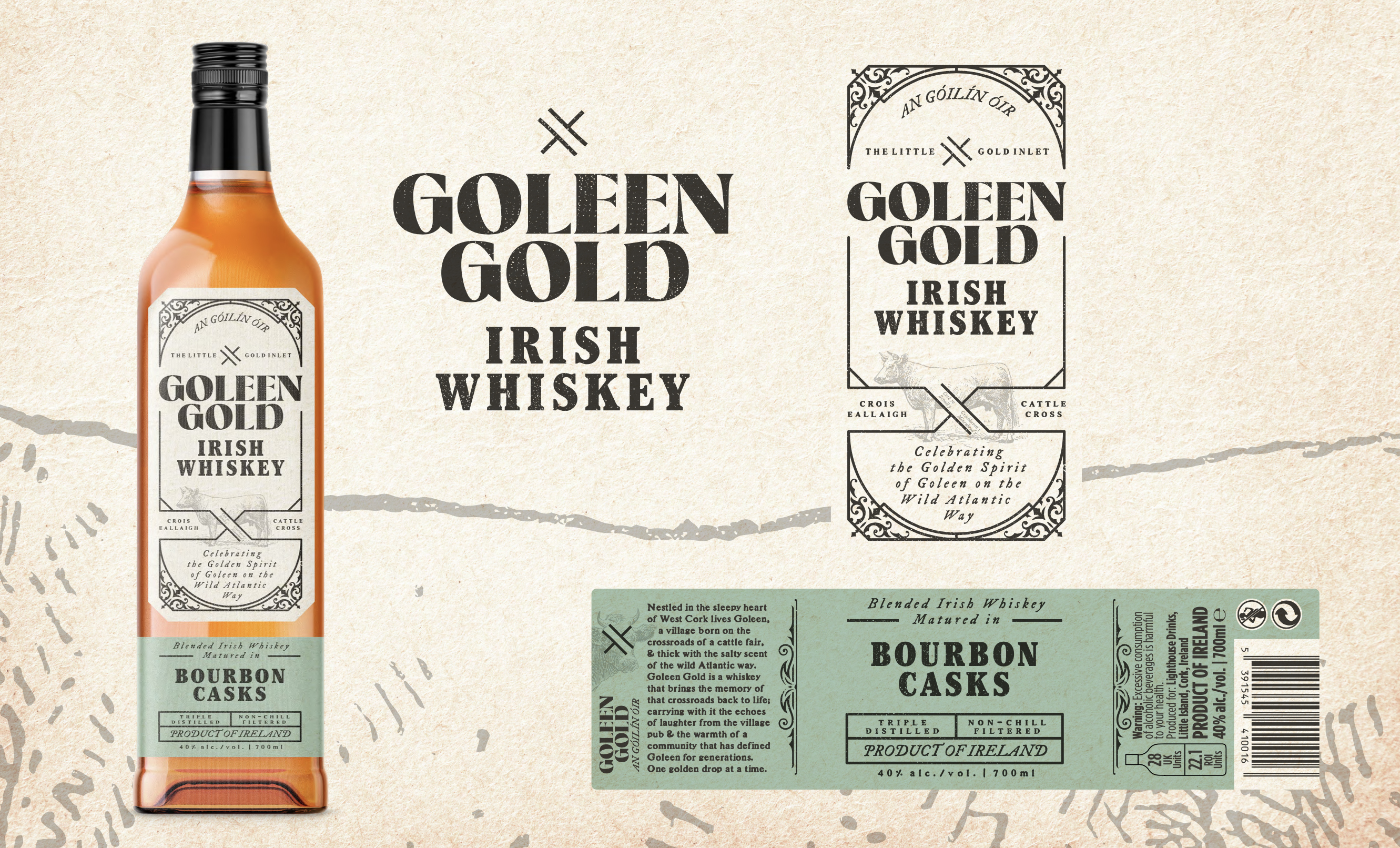 Goleen Gold Irish Whiskey label artwork